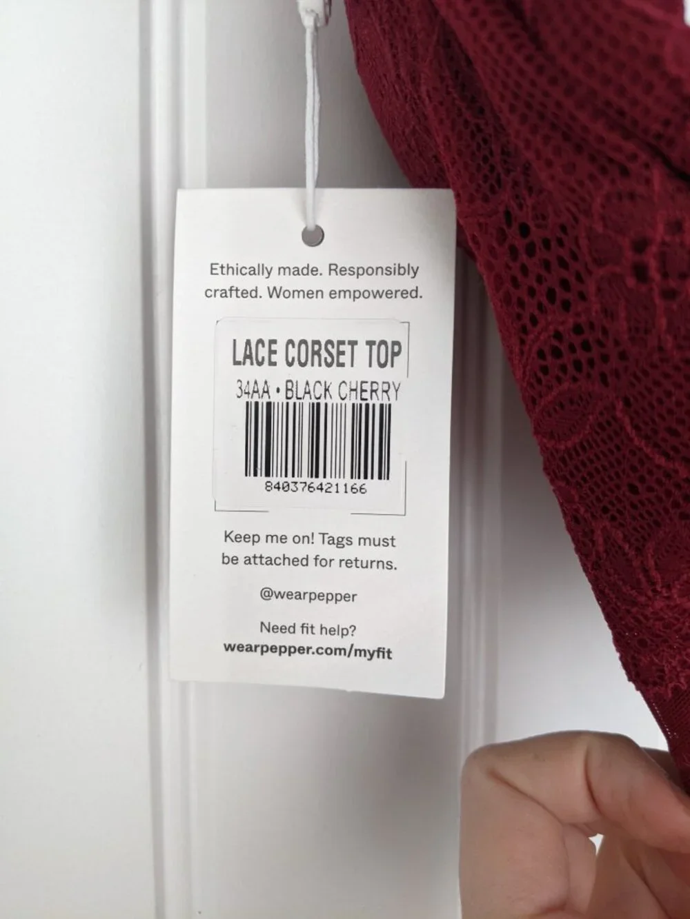 Two Pepper Lace Corset Tops NWT - Picture 6 of 8